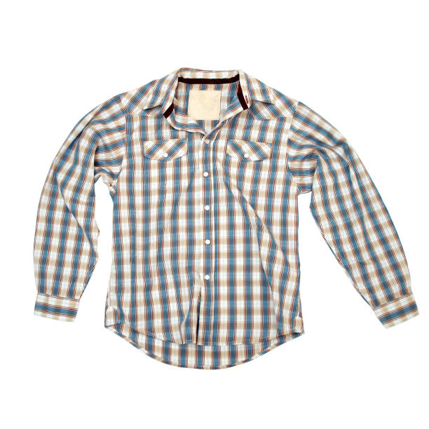 istock Red-White-Blue Cowboy Shirt - White Background 136798754