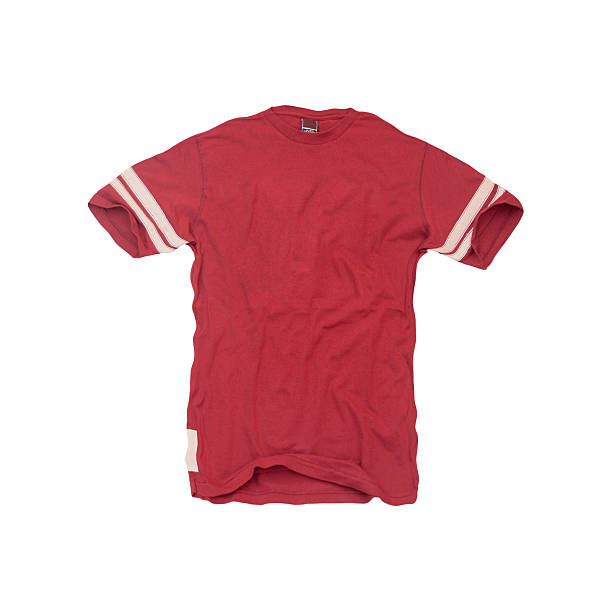 vermelho vintage camisola de futebol-em-branco - red t shirt imagens e fotografias de stock