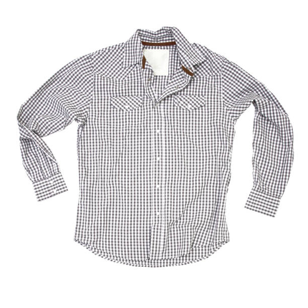 istock Grey-Checkered Shirt on a White Background 136798760