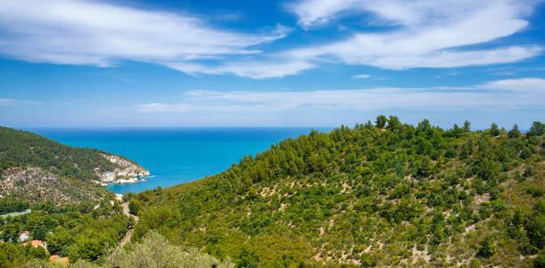 Coast at Pugnochiuso, Gargano, Foggia province, Apulia, Italy, in June