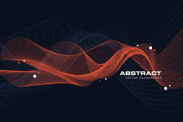 ilustraciones, imágenes clip art, dibujos animados e iconos de stock de antecedentes de tecnología de partículas abstractas - cyberspace technology abstract orange