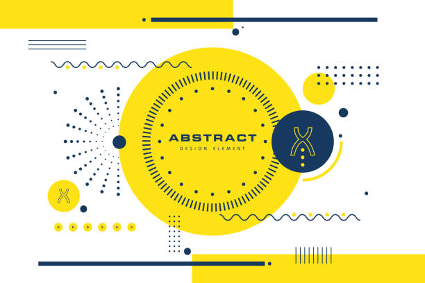 ilustrações de stock, clip art, desenhos animados e ícones de minimalist banner design in abstract style. - circle digital composite abstract pattern