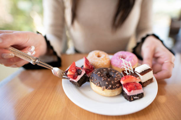 A woman who eats a lot of sweets
