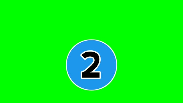 Countdown cartoon animation number Ten 10 to 1 one in blue circle on green  screen background Free Stock Video Footage Download Clips Business
