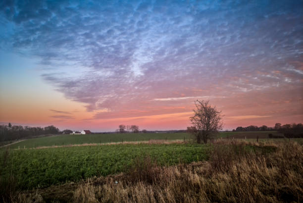 Sunset full of colours in waterloo belgium