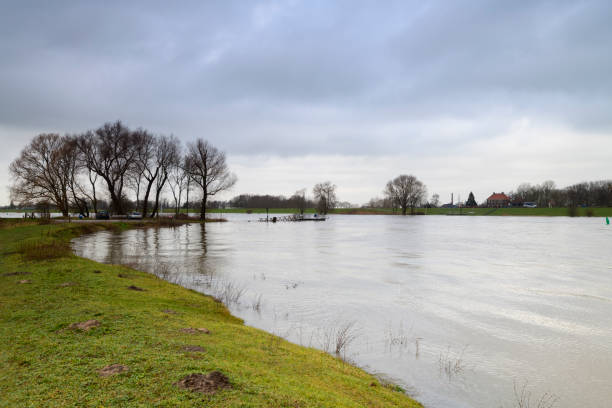 istock Flooding river IJssel in Overijssel, Netherlands after heavy rainfall 1368009300
