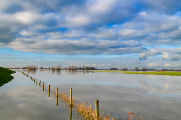 istock Flooding river IJssel in Overijssel, Netherlands after heavy rainfall 1368010036
