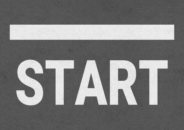 Illustration of the word "START" drawn on the ground Background illustration start point stock illustrations