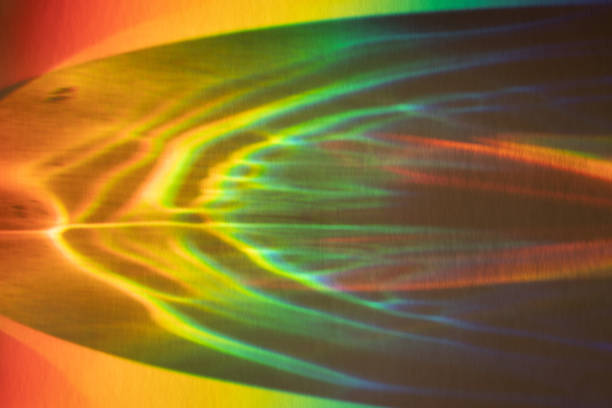 Prism Rainbow Water Reflections on Grey paper Background Overlay