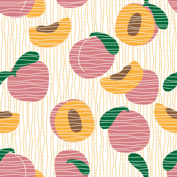 текстурированный персик на белом - nectarine peach backgrounds white stock illustrations
