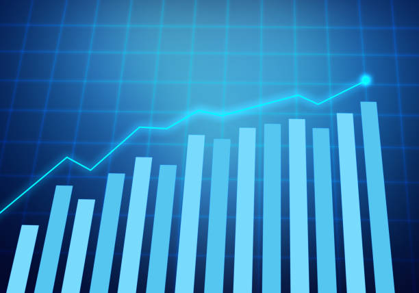istock Digital bar chart for business  and stock marketing 1368021521