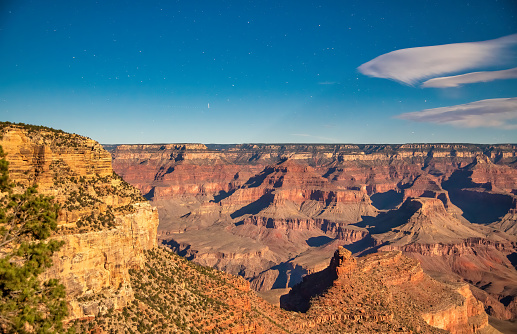 Panoramic aerial view of Grand Canyon National Park. South Rim on a clear sunny morning