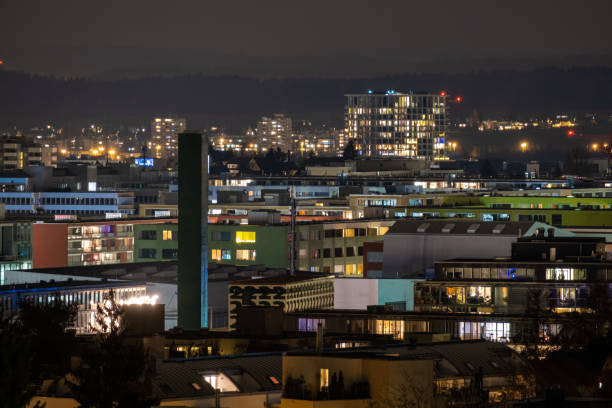 Oerlikon skyline in the night