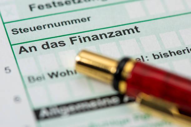 German tax return for tax office with form stock photo