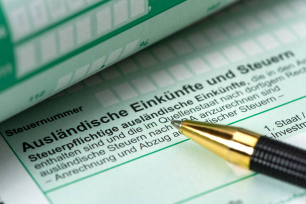 istock German tax return for tax office with form 1368028533