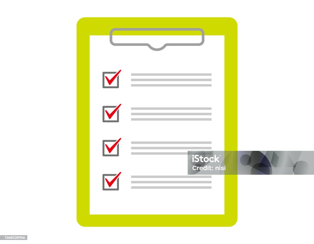 Checkbox Questionare Questionnaire With Check Marks Stock Illustration - Download Image Now ...