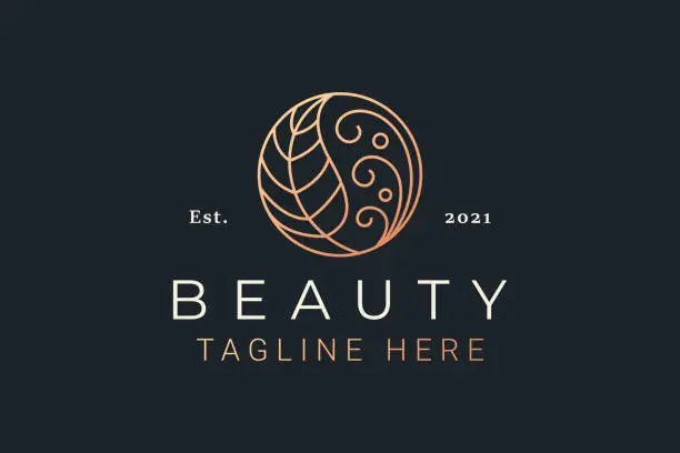 Vector illustration of Luxury Nature Leaf Logo Beauty for Fashion Business