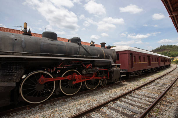 istock Old steam train on a tourist walk 1368030824