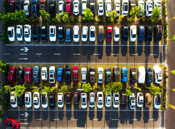 istock Car parking aerial 1368032527