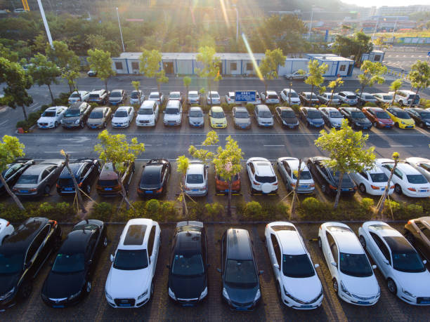 istock Car parking aerial 1368032530