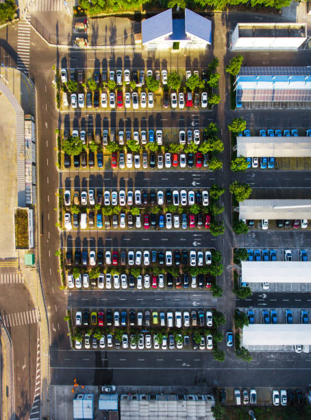 istock Car parking aerial 1368032536
