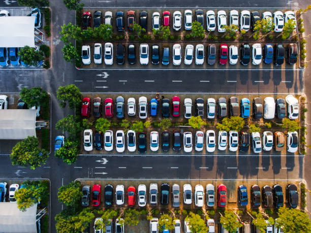 istock Car parking aerial 1368032539