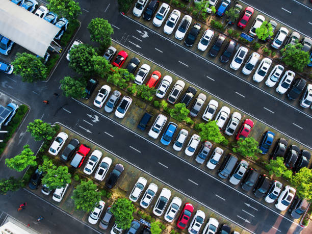 istock Car parking aerial 1368032544