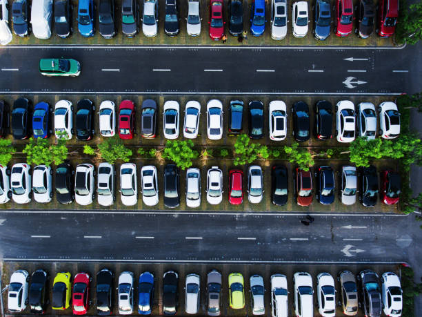 istock Car parking aerial 1368032552