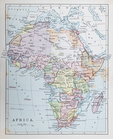 1898 Map of Africa from out-of-copyright 1898 book \