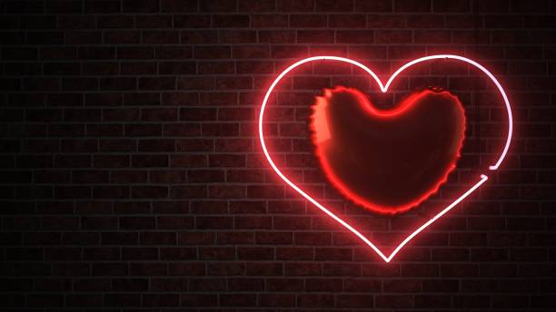 istock Heart Balloon Neon Sign Brick Wall 1368036371