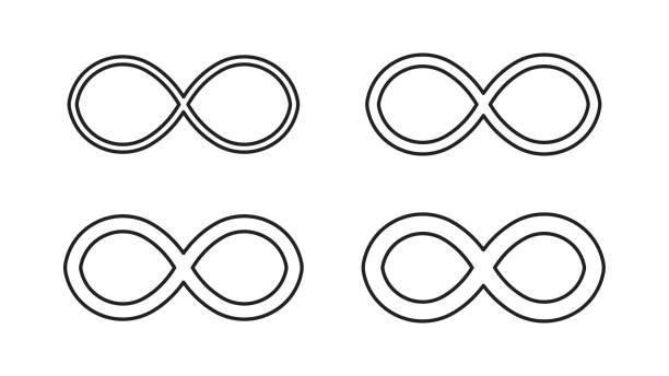 ilustrações de stock, clip art, desenhos animados e ícones de infinity icons set isolated on white background. repetitions or unlimited cycling. vector illustration - mobius strip