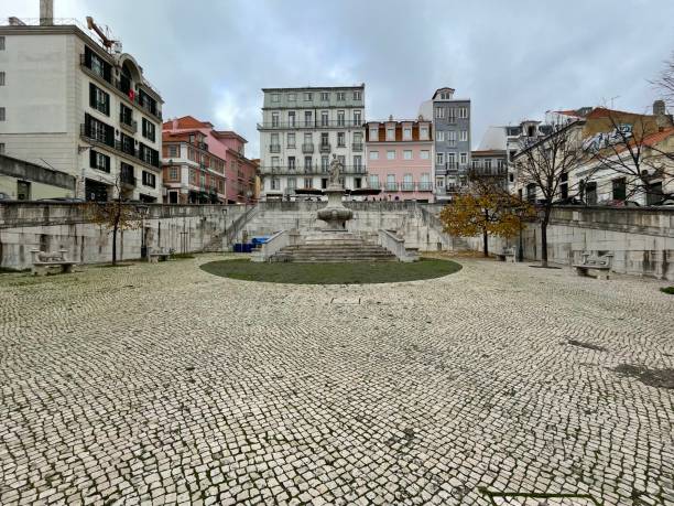 istock Bairro Alto Lisboa district empty square. Lisbon, Portugal 1368042516