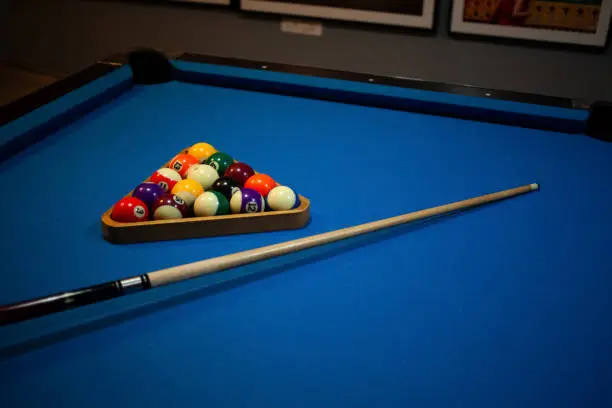 Photo of snooker game, billiard table, pool game table