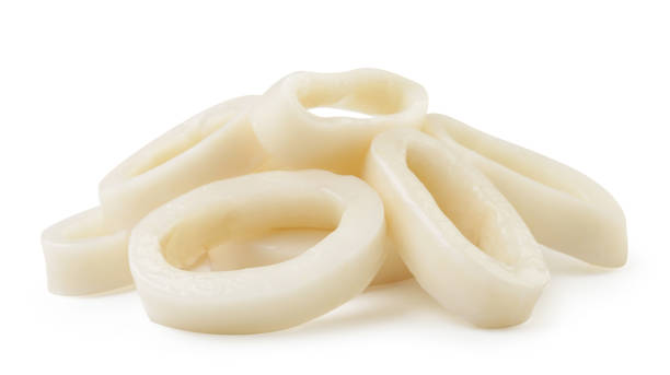 istock Squid rings heap on a white background. Isolated 1368051365