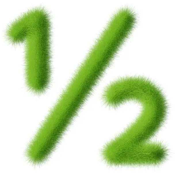 Photo of 3D isolated grass  half symbol... 12 sign.