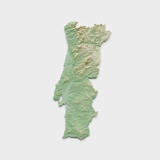 istock Portugal Topographic Relief Map  - 3D Render 1368052693