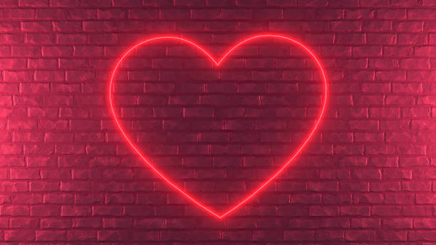 istock Valentine's Day heart shape neon lighting brick wall 1368052857