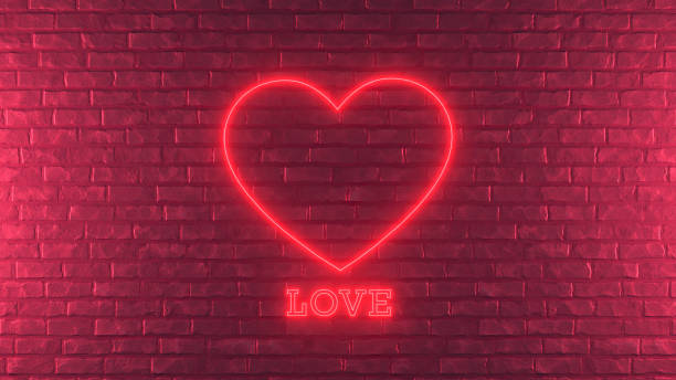 istock Valentine's Day heart shape neon lighting brick wall 1368053614