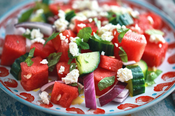 istock Watermelon Cucumber Salad with Feta Cheese 1368054309
