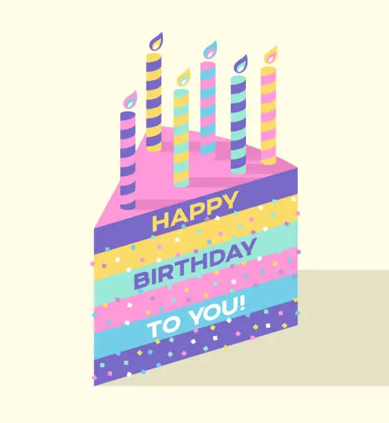 Vector illustration of Happy Birthday Cake Celebration