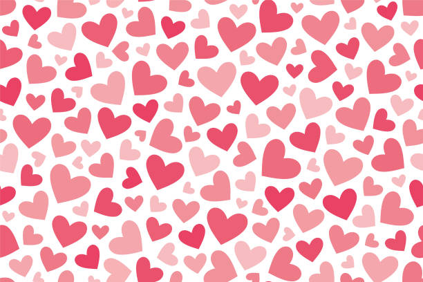 Seamless pattern with hearts Rectangular seamless pattern with hearts pics for heart shape design stock illustrations