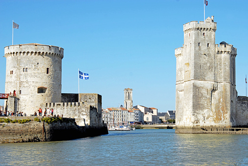 The two towers of the entrance of the Old Port of La Rochelle, France