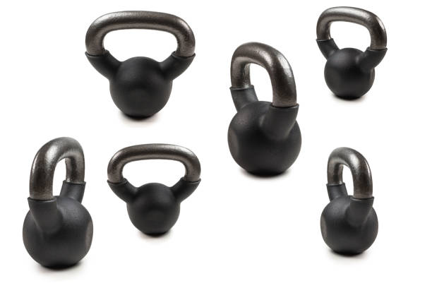 istock Black weight isolated on white. 4 kg weight. 1368059975