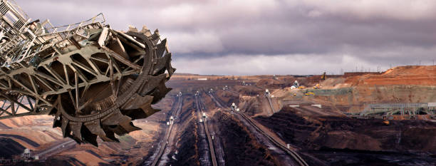 Wheel Bucket Excavator Working At Coal Mines