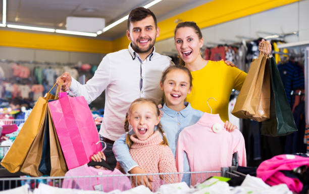 istock Family after shopping in store 1368065897