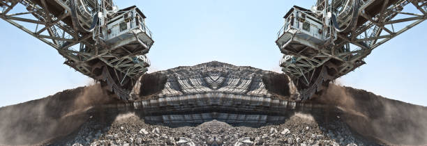 Wheel Bucket Excavators Working At Coal Mines