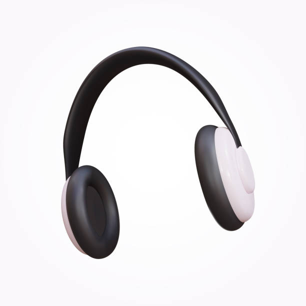 istock Black headphones. 3d realistic vector illustration of headphones isolated on white background. Music device technology. 1368067133