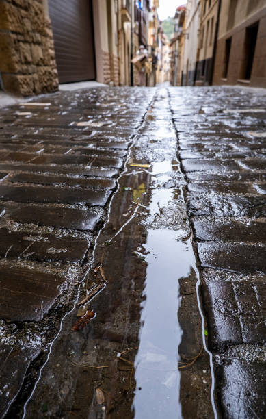 istock Wet stone street 1368074592