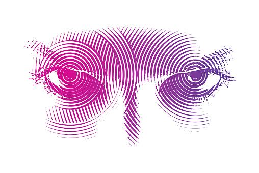 Vector illustration of angry female eyes