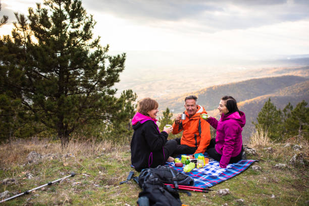 istock Seniors enjoying lunch on a hilltop 1368084689
